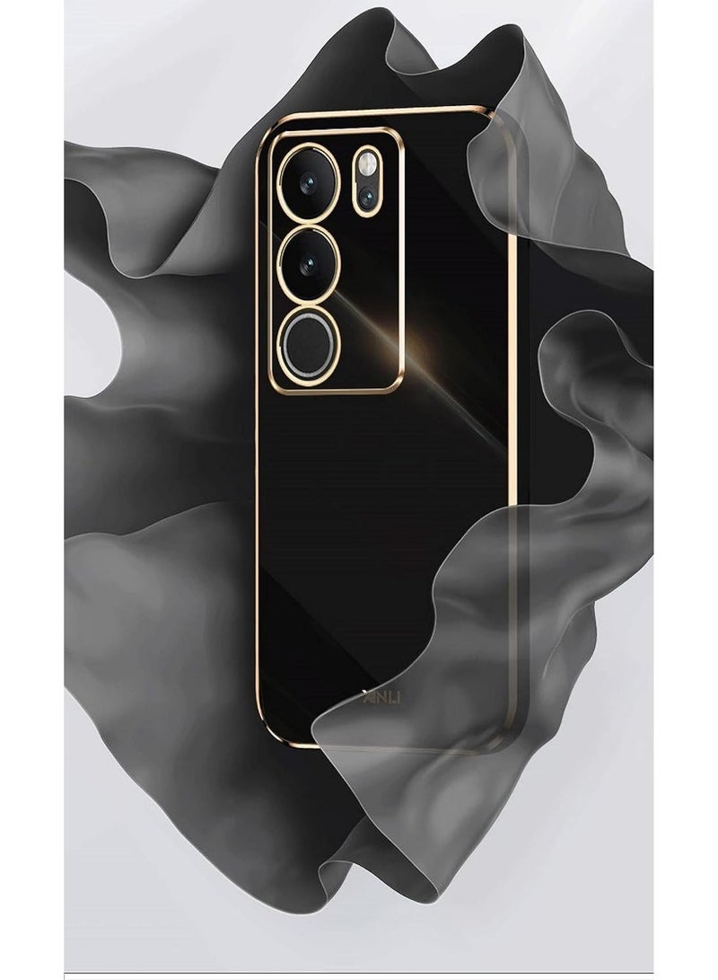 VKL Case Compatible with VIVO V29 5G, Soft TPU Material Cover, Bright Surface Phone Case, No Yellowing, No Fading - black - Image 3