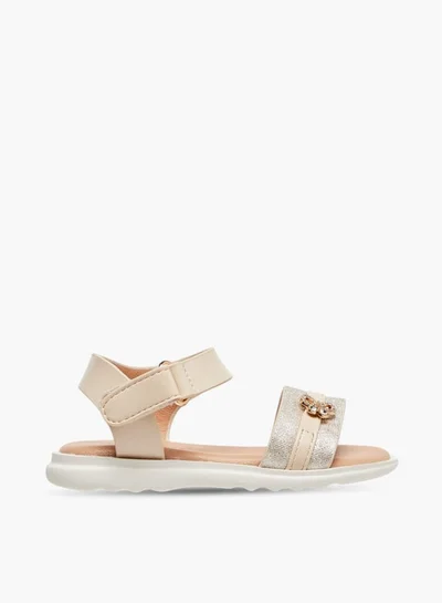 Flora Bella By Shoexpress Girls Butterfly Embellished Strap Sandals With Hook And Loop Closure