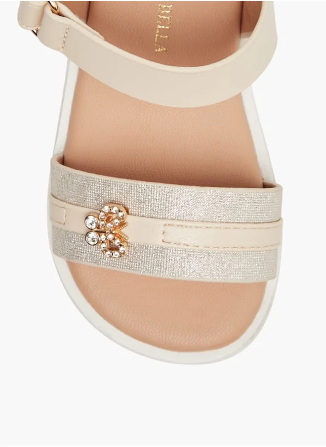 فلورا بيلا من شو إكسبرس Girls Butterfly Embellished Strap Sandals With Hook And Loop Closure Ramadan Collection