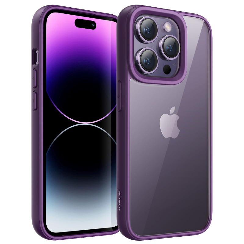 JETech Case for iPhone 14 Pro 61Inch Shockproof Phone Bumper Cover Solid Color Matte TPU Frame AntiScratch Clear Back Deep Purple - Image 2