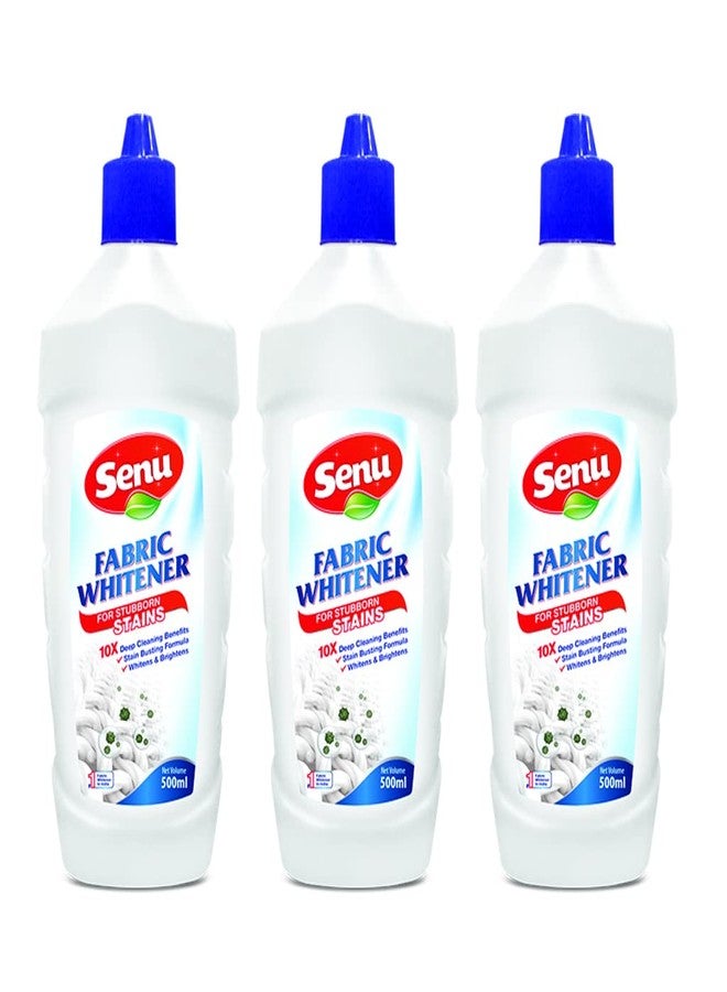 Senu Fabric Whitner/Cloth Whitener for White Clothes For Stubborn Stains Cleaner Whitener Liquid Detergent Each Bottle 500 ml (Pack of 3) - Image 1