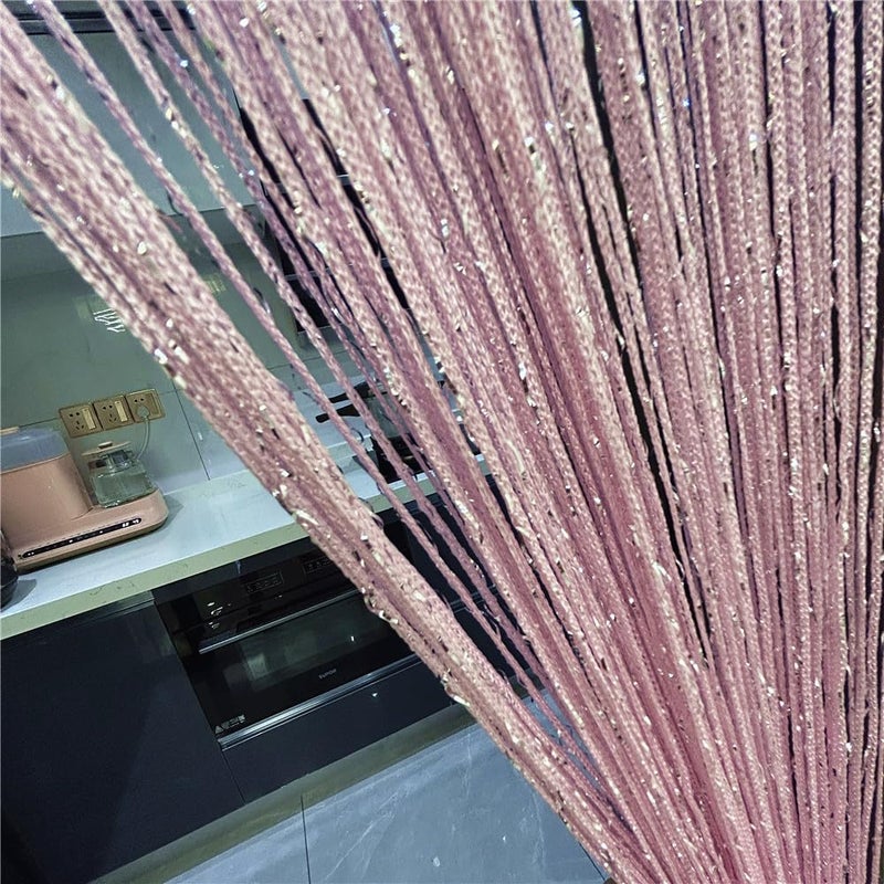 ave split Decorative Door String Curtain Wall Panel Fringe Window Room Divider Blind Divider Tassel Screen Home 100cm*200cm (pink18) - Image 2
