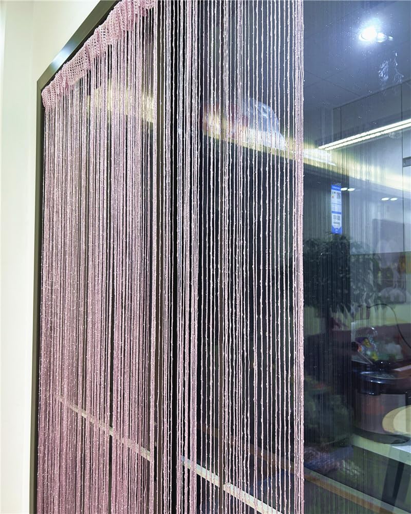 ave split Decorative Door String Curtain Wall Panel Fringe Window Room Divider Blind Divider Tassel Screen Home 100cm*200cm (pink18) - Image 4