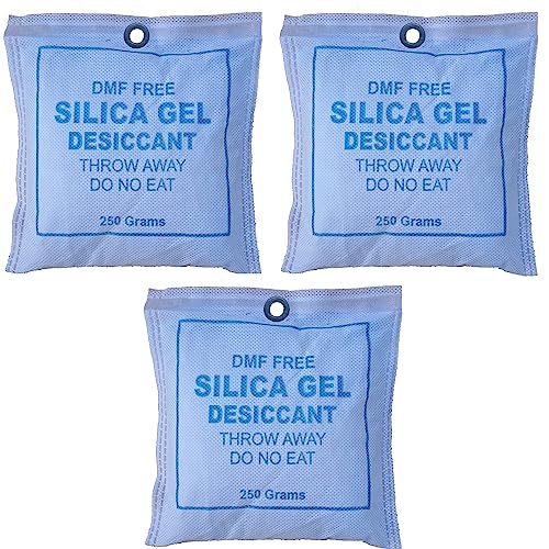 AONTAN ENTERPRISE Silica Gel 250 Gm Pouch (Pack of 3) Dehumidifier Moisture absorbents Silica Gel Bags for Moisture, Room, Cupboard, Kitchen, Shoe,Wardrobe,Car,Camera, LensesEtc. - Image 1