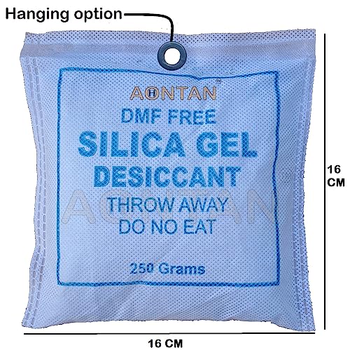 AONTAN ENTERPRISE Silica Gel 250 Gm Pouch (Pack of 3) Dehumidifier Moisture absorbents Silica Gel Bags for Moisture, Room, Cupboard, Kitchen, Shoe,Wardrobe,Car,Camera, LensesEtc. - Image 2