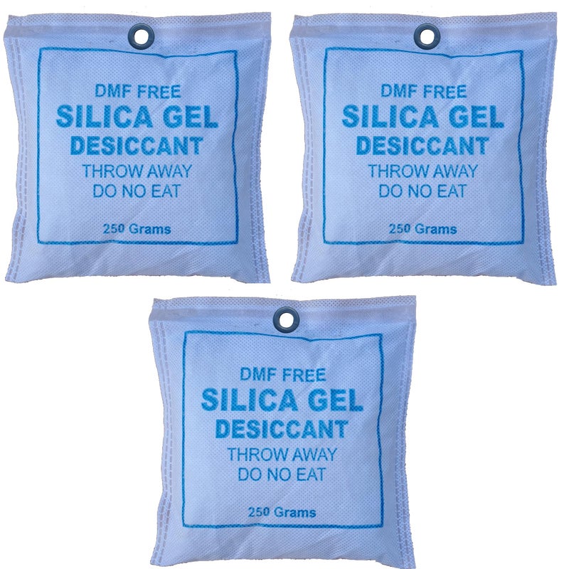 AONTAN ENTERPRISE Silica Gel 250 Gm Pouch (Pack of 3) Dehumidifier Moisture absorbents Silica Gel Bags for Moisture, Room, Cupboard, Kitchen, Shoe,Wardrobe,Car,Camera, LensesEtc. - Image 5