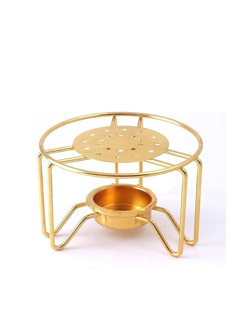 Gold Steel Round Warming Base - Image 1