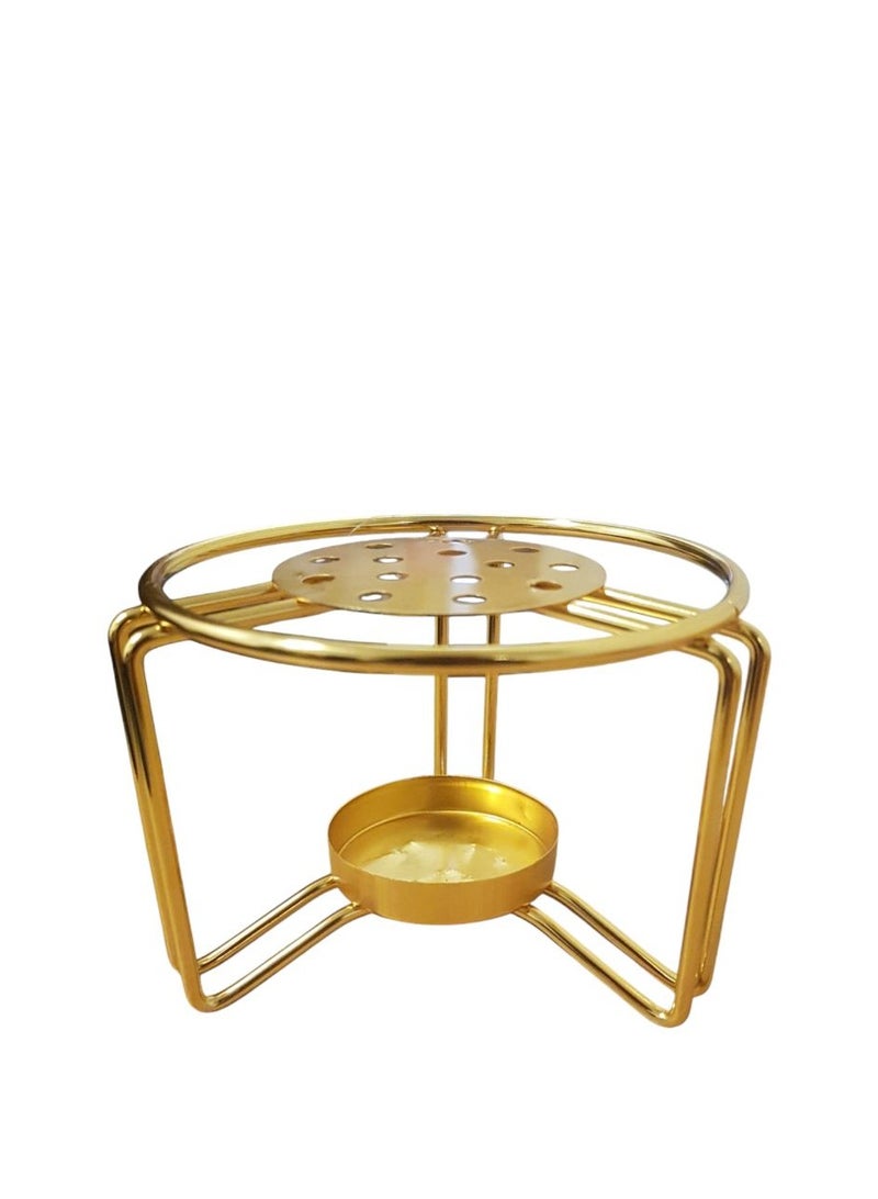 Gold Steel Round Warming Base - Image 2