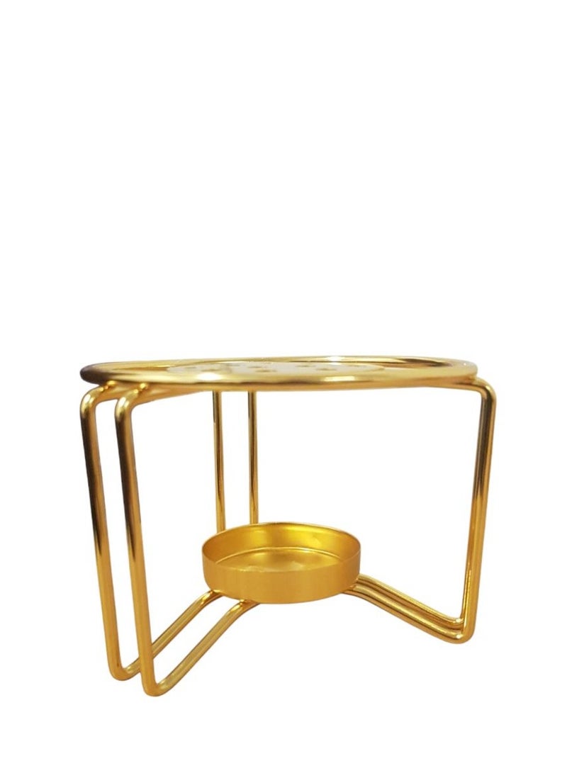 Gold Steel Round Warming Base - Image 4