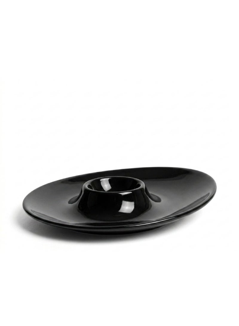 Ariane Fine Porcelain Dazzle Collection Egg Cup, 16cm, Black - Image 1
