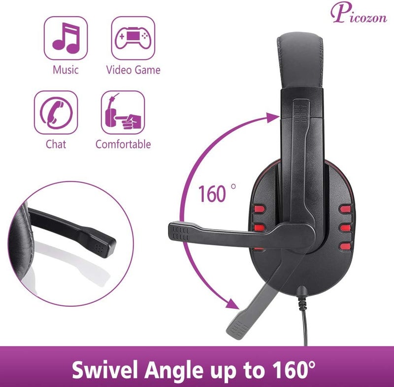 Picozon Gaming Headset Headphone - Mic for PS5/PS4, Laptop, Mobile w/ 3.5mm Plug - Image 4