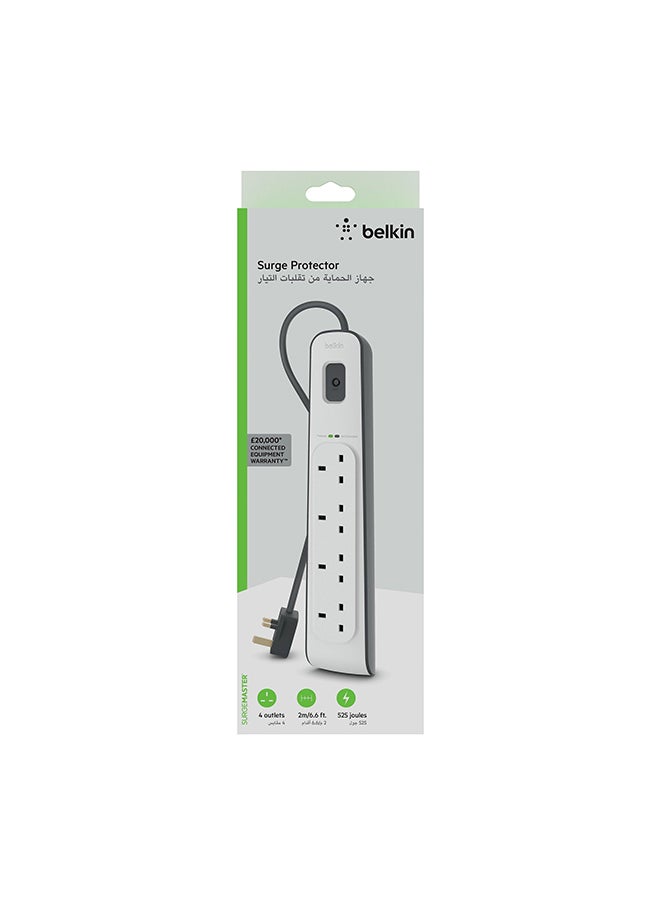 belkin 4 Way Surge Protection Strip 2M  - Image 1