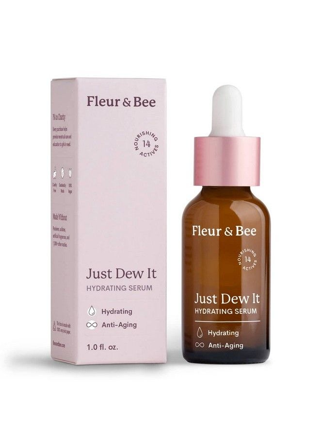 Fleur & Bee - Hydrating And Anti Aging Face Serum With Natural 100% Vegan Ingredients : Hyaluronic Acid Serum For Sensitive And Dry Skin : Just Dew It By Fleur & Bee 1 Fl Oz - Image 1