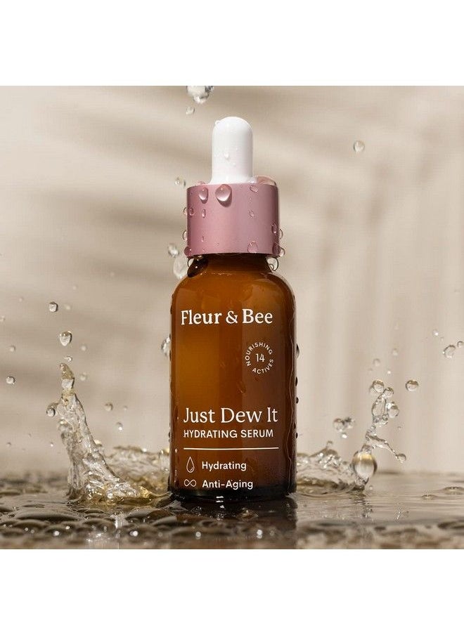 Fleur & Bee - Hydrating And Anti Aging Face Serum With Natural 100% Vegan Ingredients : Hyaluronic Acid Serum For Sensitive And Dry Skin : Just Dew It By Fleur & Bee 1 Fl Oz - Image 1