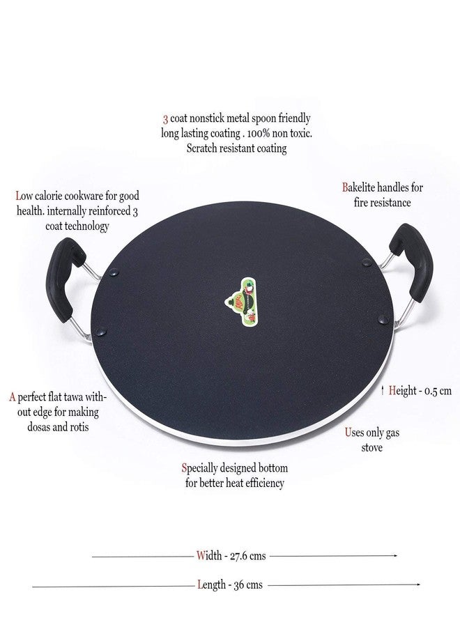 Anjali Aluminium Flat Deluxe Tawa, Black - Image 3