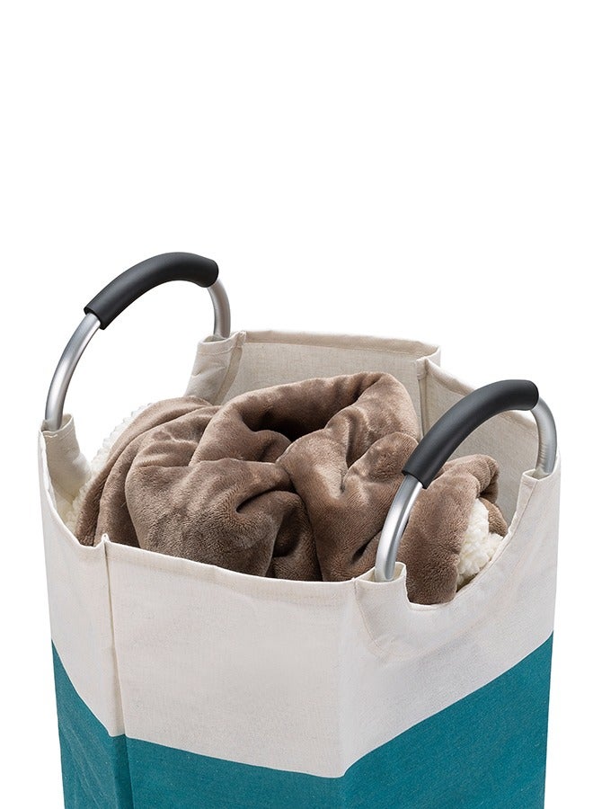 LAWAZIM Waterproof Laundry Basket with Foam Protected Aluminum Handles - Blue - 82L Collapsible, Large Capacity and Odor-Resistant Hamper with Durable Fabric - Ideal for Clothes and Wet Towels - Image 3