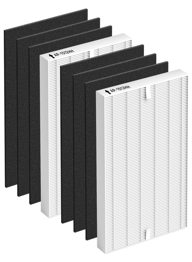 Improvedhand AP-1512HH Replacement Filter for Coway Airmega Purifier AP-1512HH-FP AP-1518R AP-1519P, 2 Pcs High-Efficiency Materials Main Filter & 6 Pcs Activated Carbon Filter, Replace Part#3304899 - Image 1