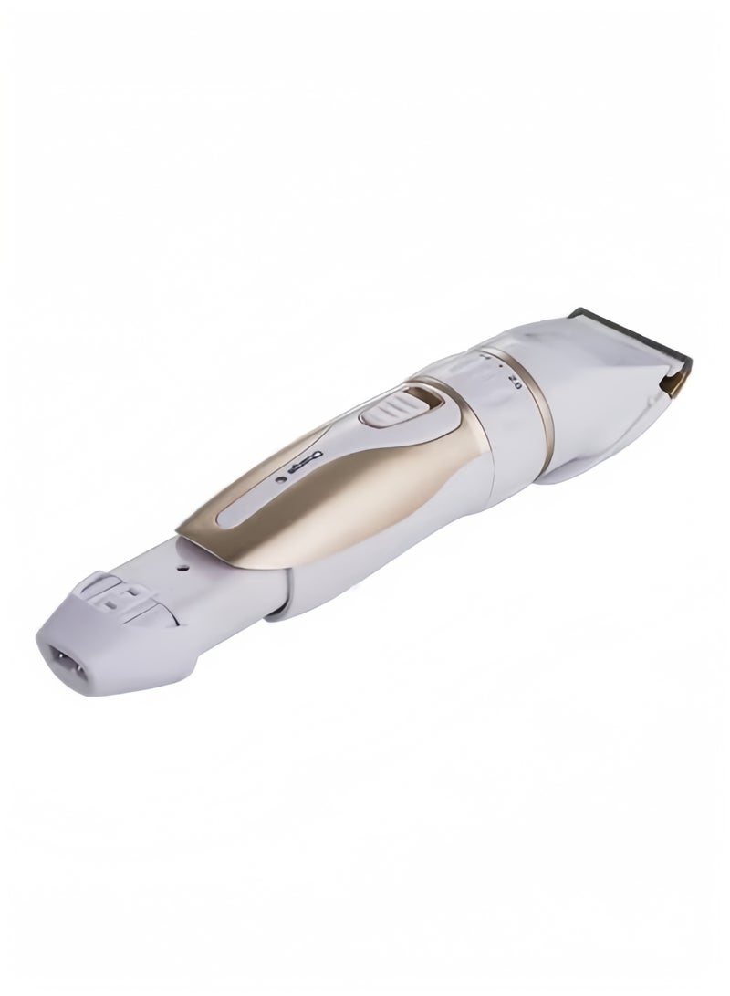 Low Noise Rechargeable Hair Grooming Trimmer White/Gold - Image 2