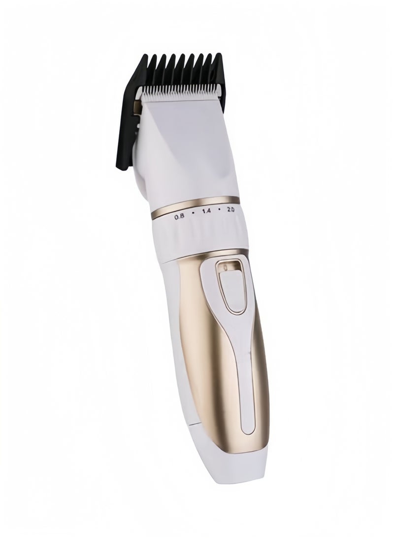 Low Noise Rechargeable Hair Grooming Trimmer White/Gold - Image 1