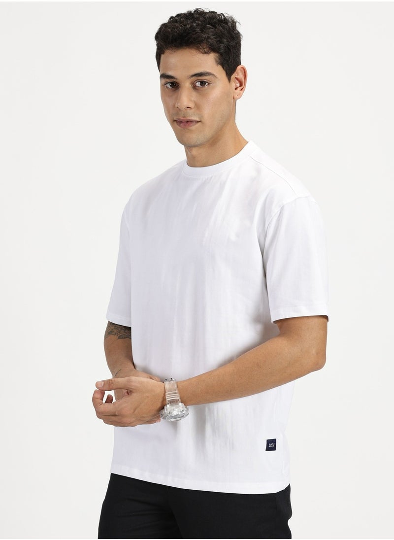 Simple & Rare Stretchable Cotton T-Shirt - Drop Shoulder and Slightly Oversized Fit  - Image 4