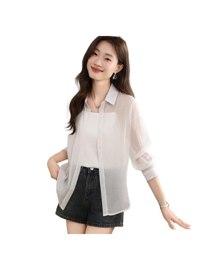 VUELO Real Shot Ice Silk Sunscreen Shirt Women's Summer New Anti-ultraviolet Breathable Loose Thin Chiffon Top Coat - Image 5