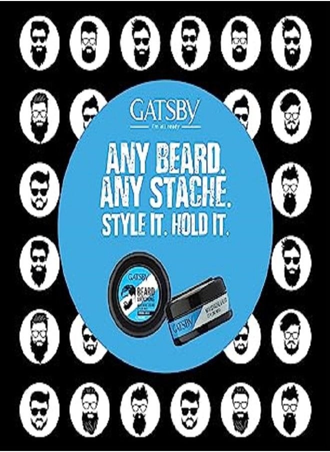 GATSBY - Gatsby Moustache & Beard Styling Wax - Strong Hold 25gm | Contains Natural Ingredients | Powered With Carnauba Wax For Day Long Hold | Non Sticky & Easy Wash Off | Strong Hold Beard Wax | Pack of 2 - Image 1