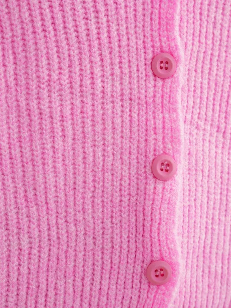 Mixray Powder Pink Mixray Textured V-Neck Button Cardigan for Women | Best Price UAE