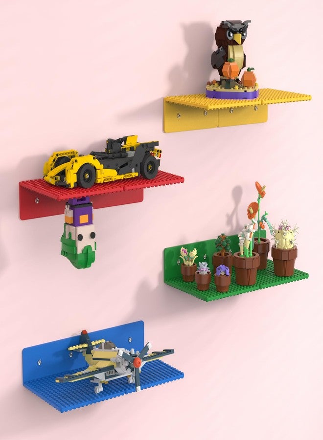 BlissBox Floating Shelves for Wall Compatible with Lego Building Bricks, 5x5.5inch Dual‑Sided 16x17 Studs for Toy Brick Storage and Display, ABS Display Shelves for Room Decor (8, Multicolor) - Image 1