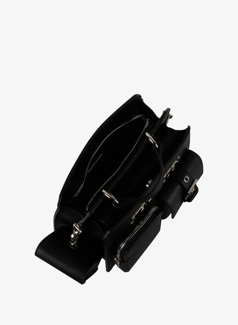 ستيف مادن Bevelyn Mini Black Women's Satchel Bag