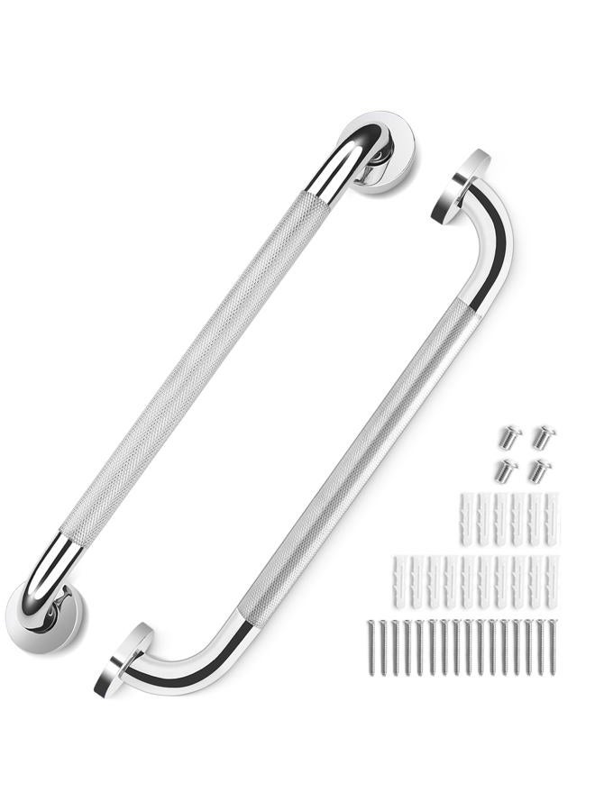 Tesuchan Shower Grab Bars - (Chrome - Textured Grip, 16 Inch) - Image 1