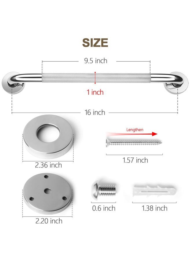 Tesuchan Shower Grab Bars - (Chrome - Textured Grip, 16 Inch) - Image 5