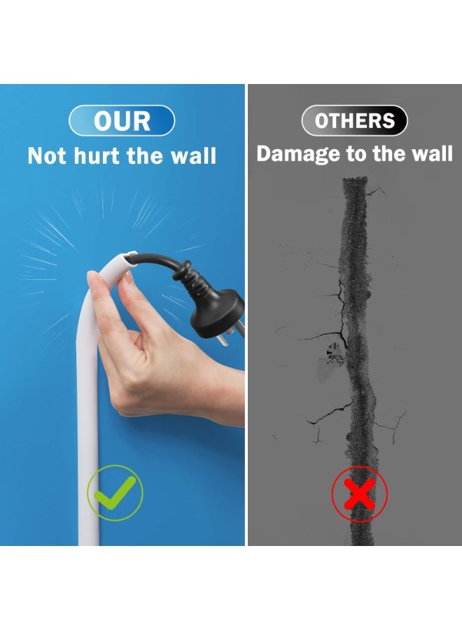 3M  Floor Cord Cover Cable Cavity, Wall Cord Hider Self-Adhesive Wire Cover Raceway Cable Management Kit for Walls Flexible PVC Cable Concealer Cord Cover Floor Cable Protector for Home Office Floor Wall - Image 5