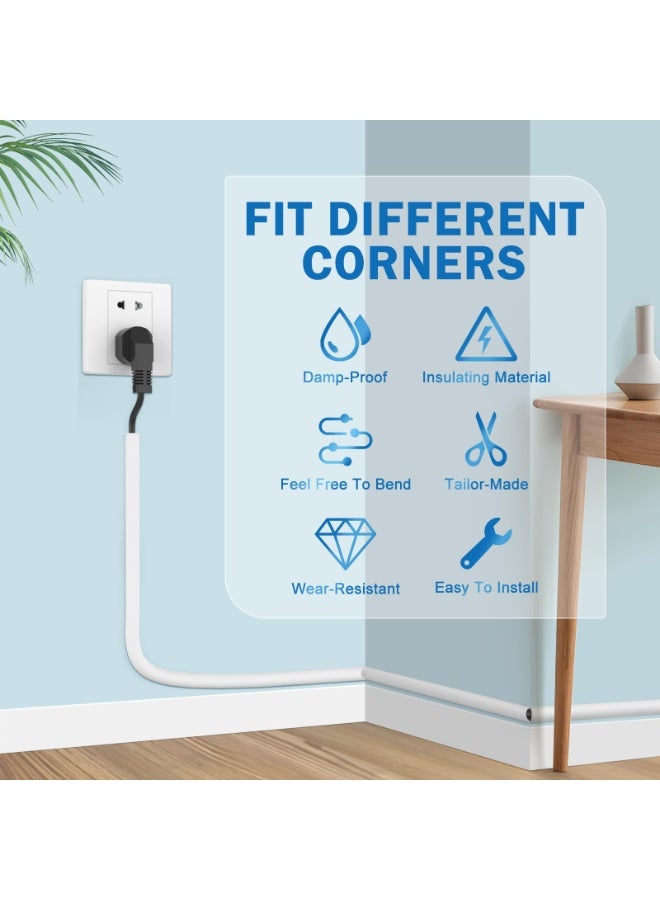 3M  Floor Cord Cover Cable Cavity, Wall Cord Hider Self-Adhesive Wire Cover Raceway Cable Management Kit for Walls Flexible PVC Cable Concealer Cord Cover Floor Cable Protector for Home Office Floor Wall - Image 4