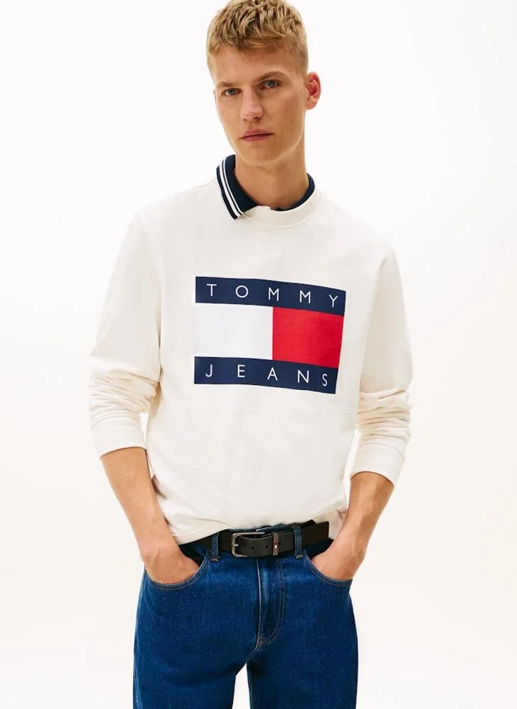 Regular Big Flag Crew Neck Sweatshirt