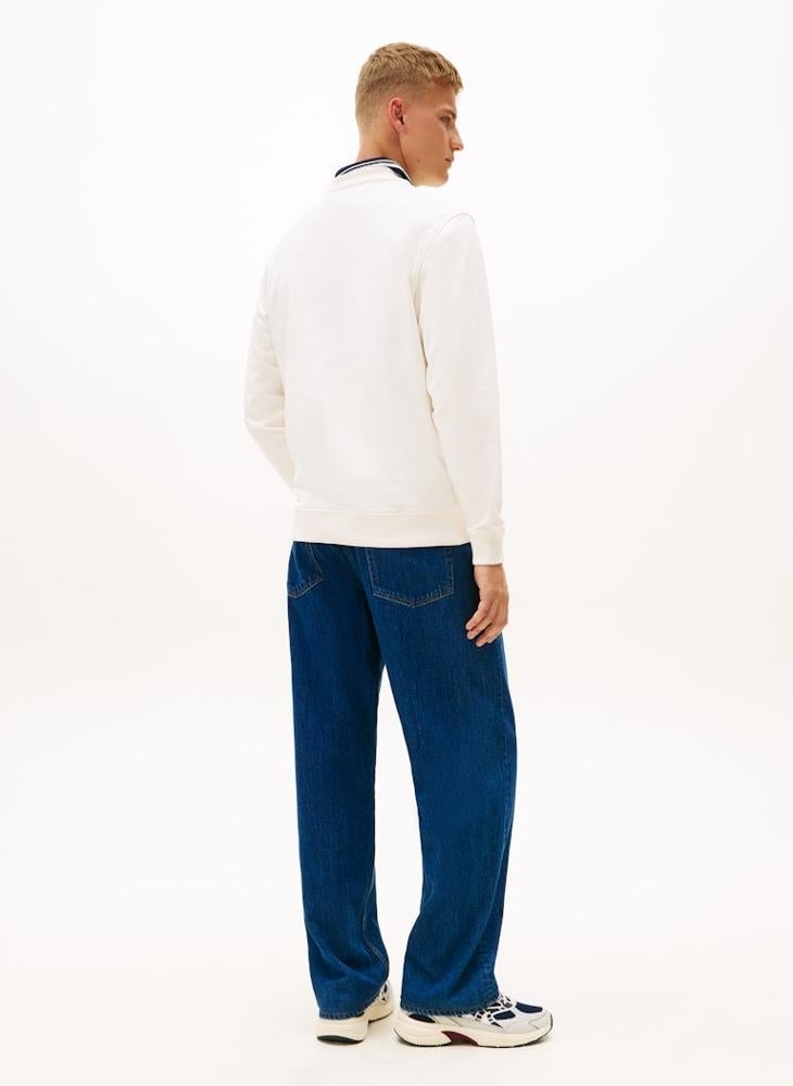 TOMMY JEANS Flag Badge Terry Crew Neck Jumper - Image 2
