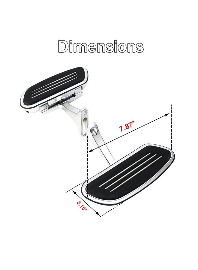 VASTMT Chrome Passenger Footboard Floorboard and Mount Kit Fit for Harley Touring Models Road King Road Glide Street Glide Electra Glide CVO 1993-Up - Image 5