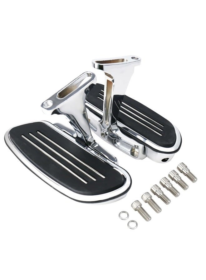 VASTMT Chrome Passenger Footboard Floorboard and Mount Kit Fit for Harley Touring Models Road King Road Glide Street Glide Electra Glide CVO 1993-Up - Image 1