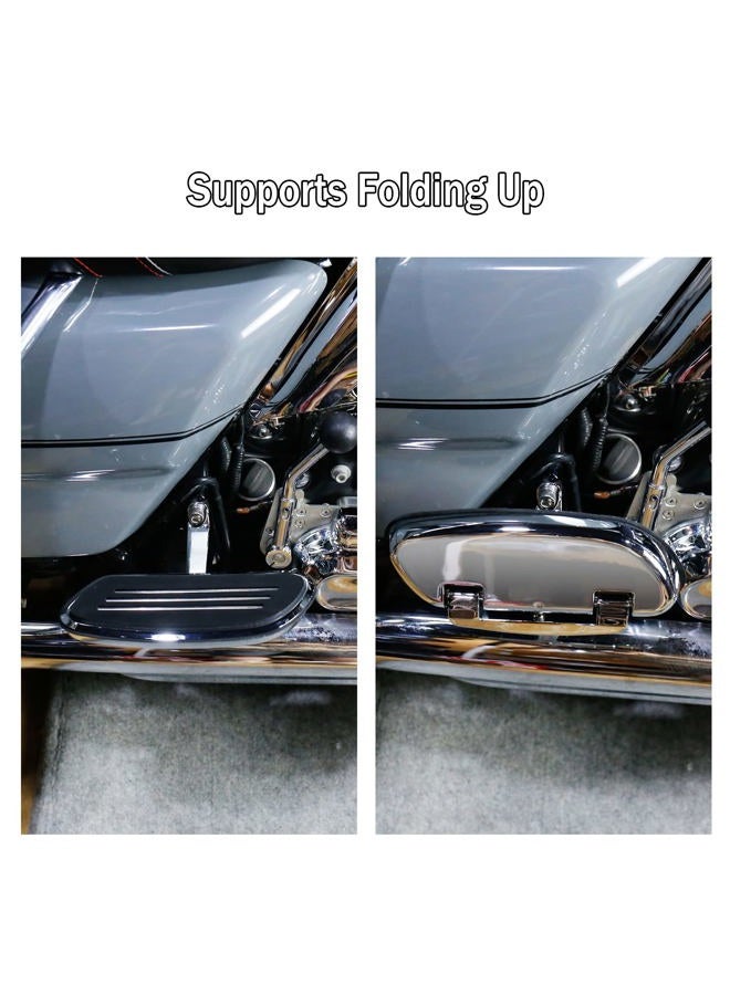VASTMT Chrome Passenger Footboard Floorboard and Mount Kit Fit for Harley Touring Models Road King Road Glide Street Glide Electra Glide CVO 1993-Up - Image 3