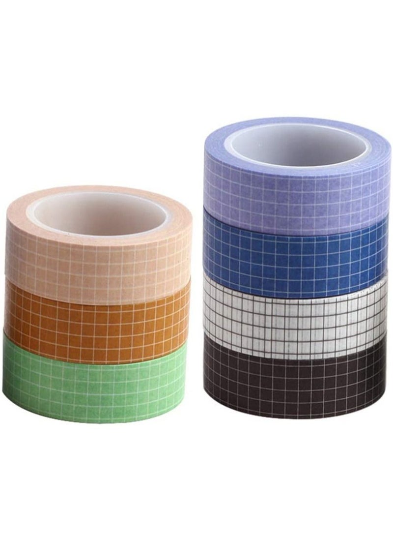 SYOSI - 7 Piece Grid and Paper Tape Set Paper Tape Masking Tape for DIY Decor Planner Scrapbook Adhesive School Party Supplies - Image 1