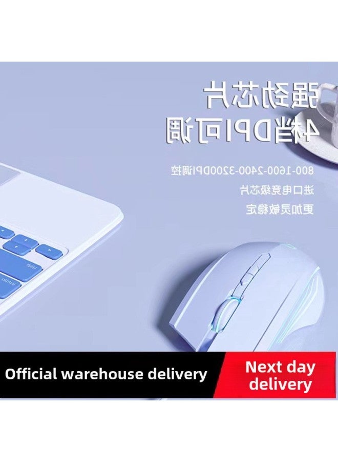 The Mouse Is Suitable For Competitive Office Lenovo HP Special Mute Mechanical Wired Electric Game Universal Dell Silent-Color:Basic Version 3-button Qingying Non-dazzling Qingying 1600dpi Qingying Sky Blue  - Image 3