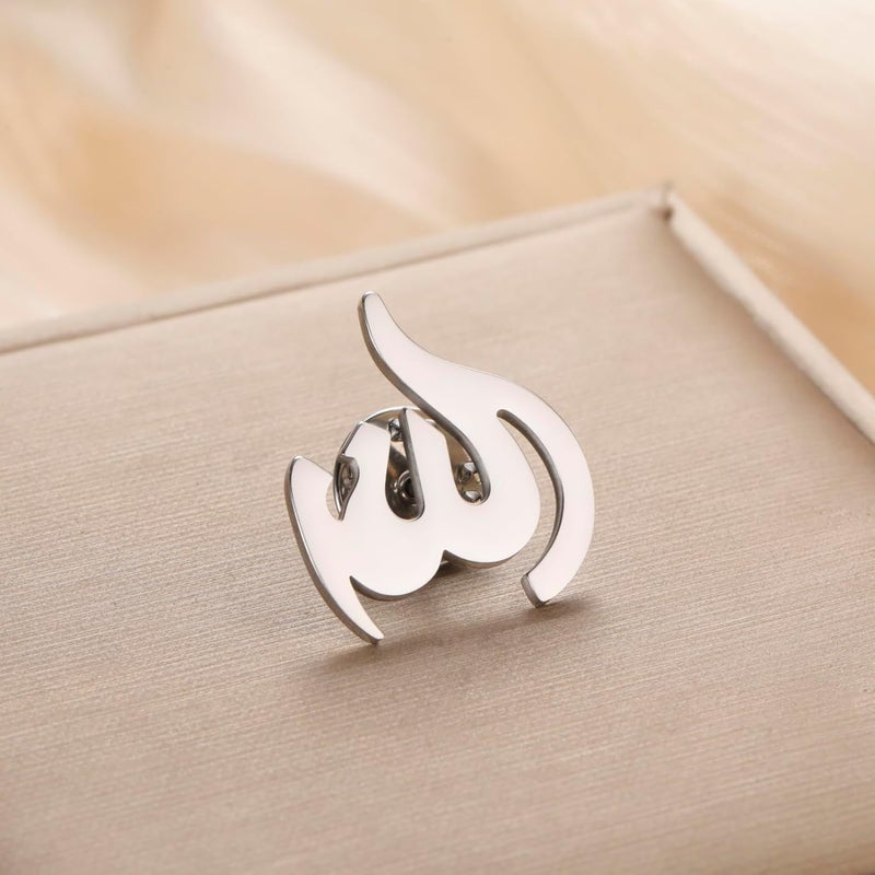 Dreamtimes Islamic Allah Ayatul Kursi Stainless Steel Brooch Pin for Men and Women - Image 3