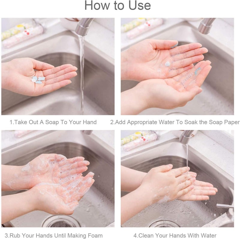 ETSAP Paper Soap Strips For Travel Essentials For Women Men - 2Pcs - Travel Accessories Dissolvable Soap Sheets For Hand Wash - Soap Paper Soap For Kids - Soap Sheets For Tube Box - Image 4
