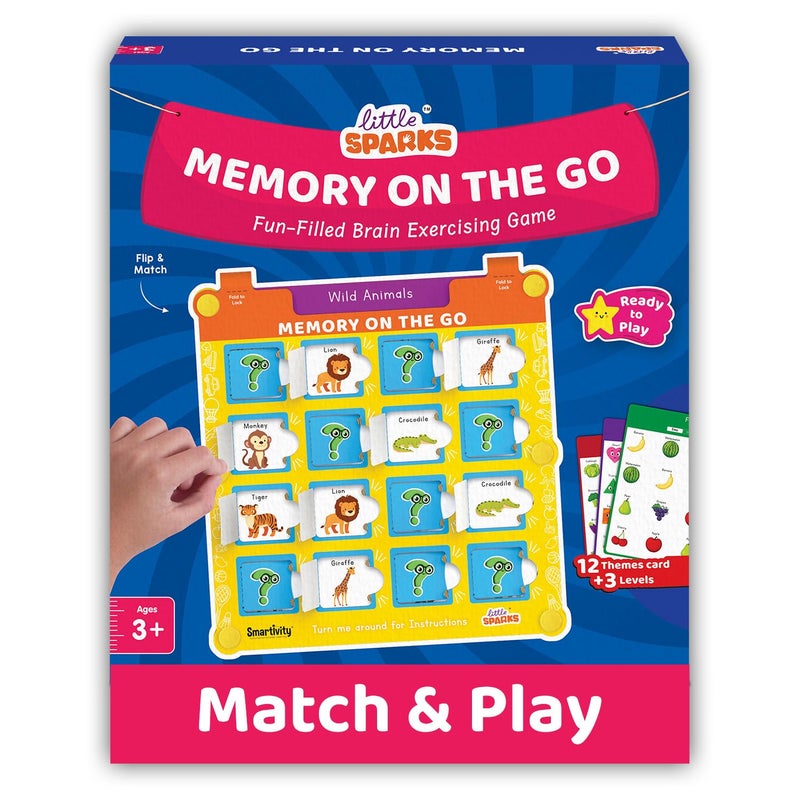 Smartivity لعبة الذاكرة للأطفال من عمر 3 سنوات فما فوق | لعبة مطابقة ممتعة - 12 بطاقة موضوع و 3 تحديات مستوى هدايا عيد ميلاد للأولاد والبنات | لعبة تعليمية لمرحلة ما قبل المدرسة للأطفال من 3 و 4 و 5 و 6 سنوات - Image 1