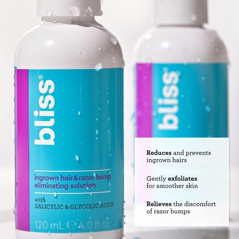 Bliss Ingrown Hair & Razor Bump Eliminating Solution - Formulated with BHA & AHA (Glocolic Acid) - Gentle & Effective - Bump-Free Skin - Image 2