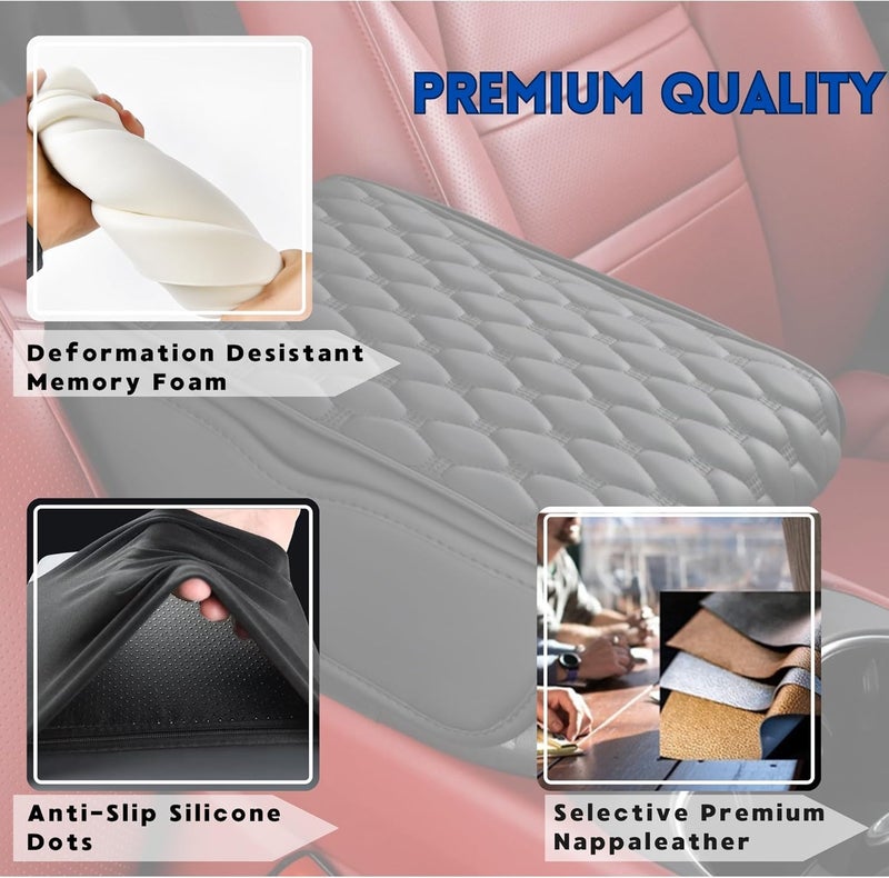 Eliane RT6 Universal Car Center Console Cover Armrest Cushion Pad Pillow with 2 Storage Side Pockets, Memory Foam, Leatherite, Interior Accessories Fit for All SUV's (1 Pcs-Beige) - Image 5