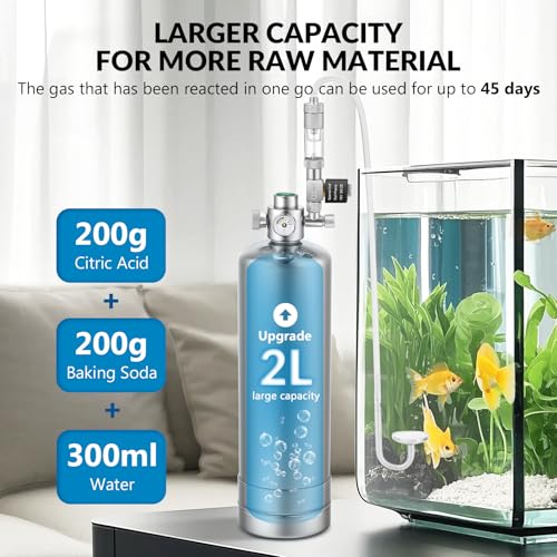 BAOSHISHAN Aquarium Co2 System 2L, Upgraded External Threaded CO2 System Generator with Double Switch Solenoid Valve, Co2 Aquarium Kit for Aquarium Plants - Image 2