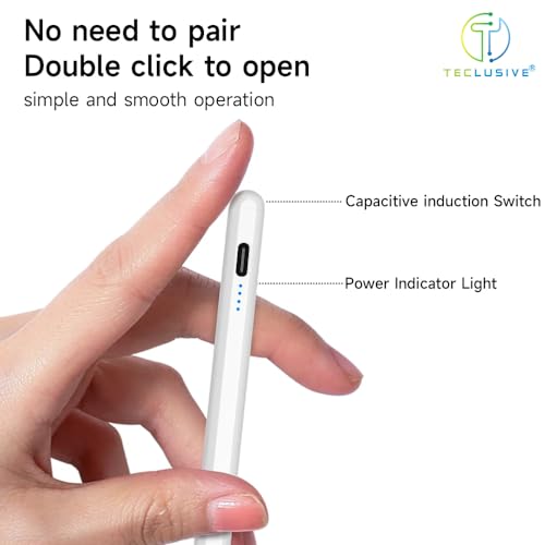 T Teclusive Smart Stylus Pen Compatible with Android Tablet Galaxy Realme One Plus/iPhone 15 14 | Pointed Tip | Remove Tempered Glass for Proper Working | No Palm Rejection - Image 2