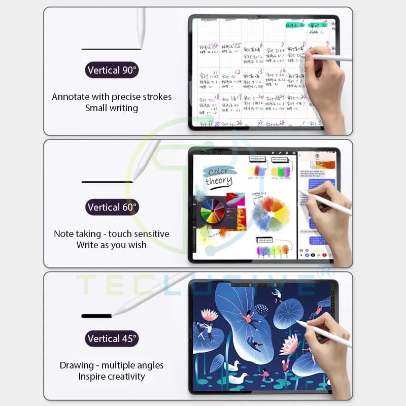 T Teclusive Smart Stylus Pen Compatible with Android Tablet Galaxy Realme One Plus/iPhone 15 14 | Pointed Tip | Remove Tempered Glass for Proper Working | No Palm Rejection - Image 3