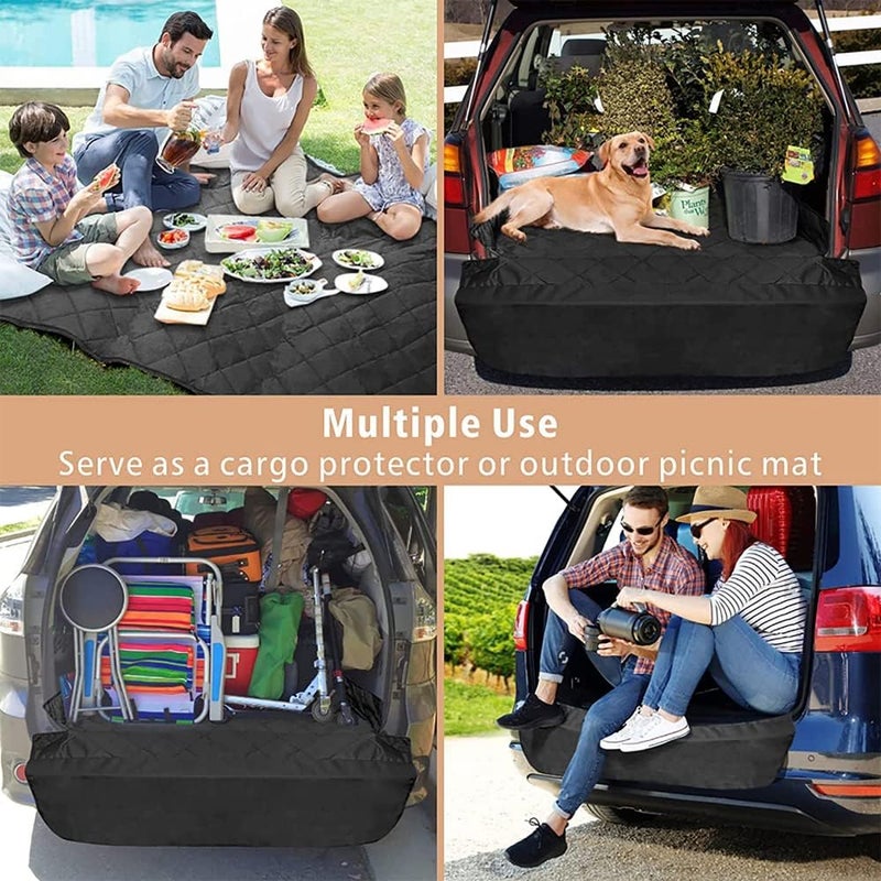 Cargo Liner for Dogs,135 * 200cm Waterproof Non-Slip Pet Cargo Cover Dog Cushion,Car Trunk Cover,Anti-Dirty Quilted Oxford Fabric Trunk Protection Seat Cover for SUV, Car(black(135 * 200cm)) - Image 2