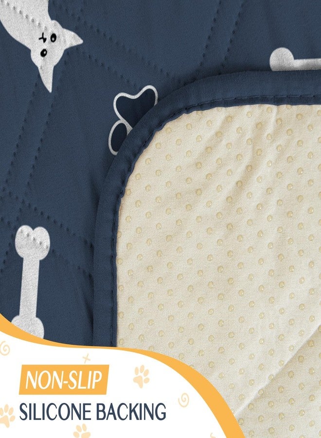 nanbowang 2 Pieces Dog Pee Pads - Navy Washable Dog Rugs Non-Slip Dark Blue Puppy Pads for Small Dogs, Water Absorb Training Pads - Image 4